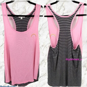 PJ Salvage Pink Rainbow Stripe Modal Tank Top